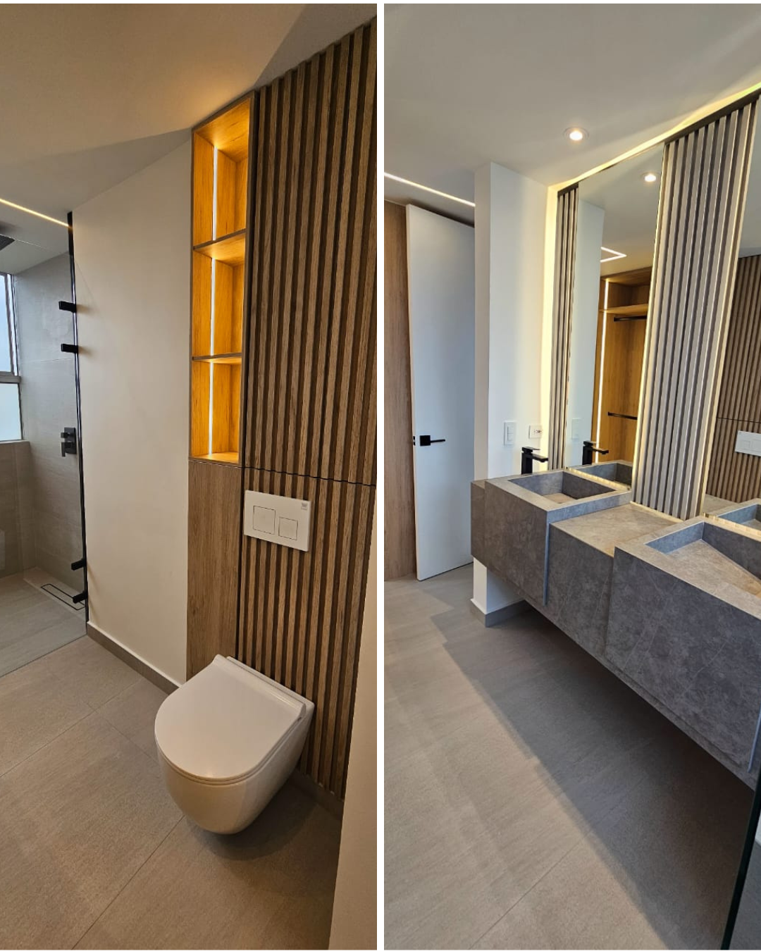 Baño con interiores minimalistas en Antioquia